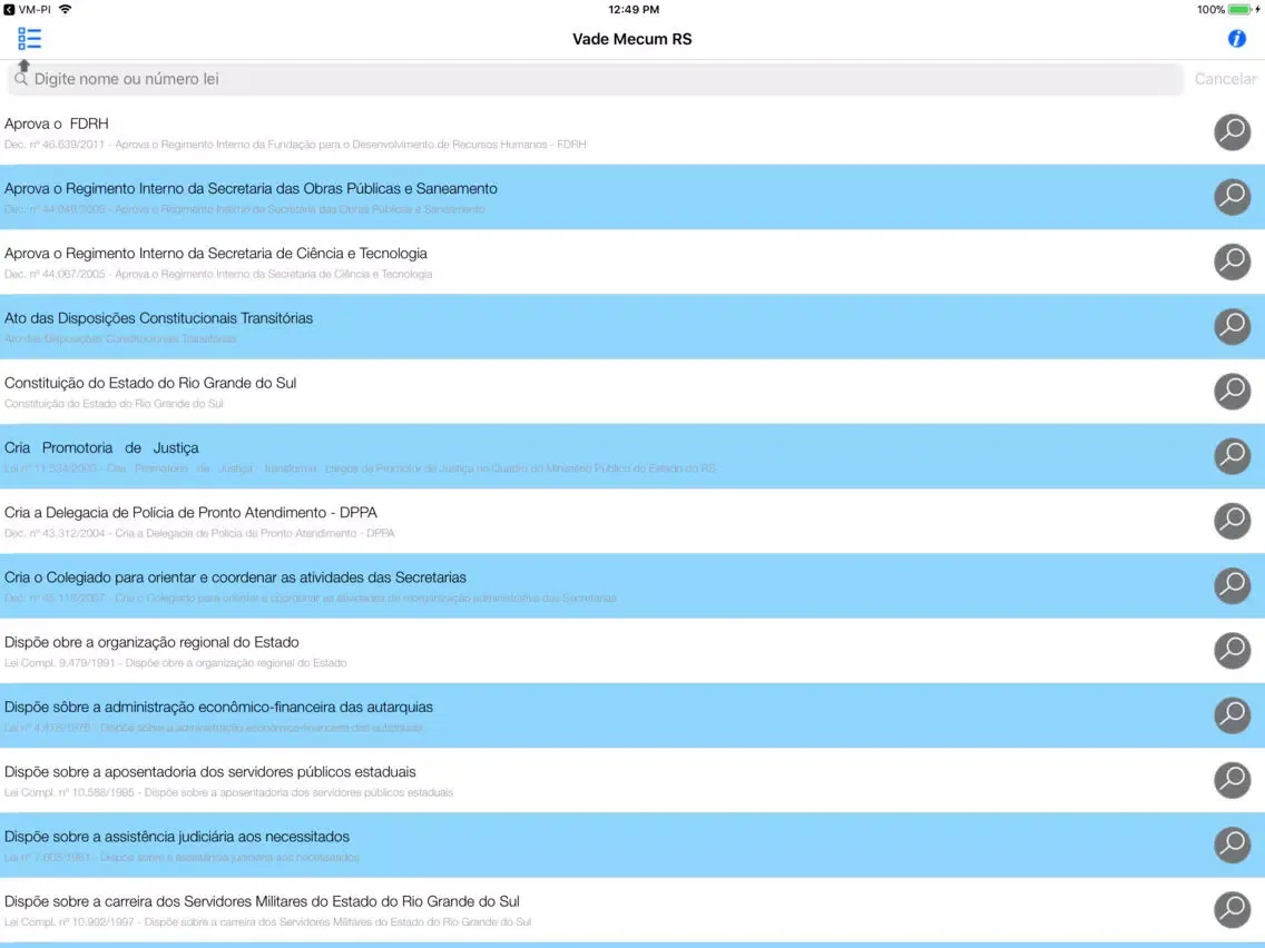 Vade Mecum Rio Grande do Sul iPad 應用截圖