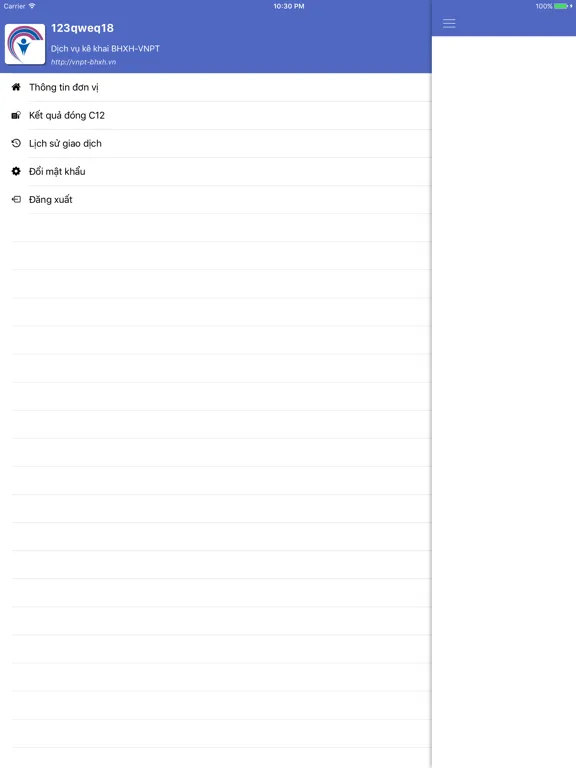 VNPT BHXH iPad  스크린샷