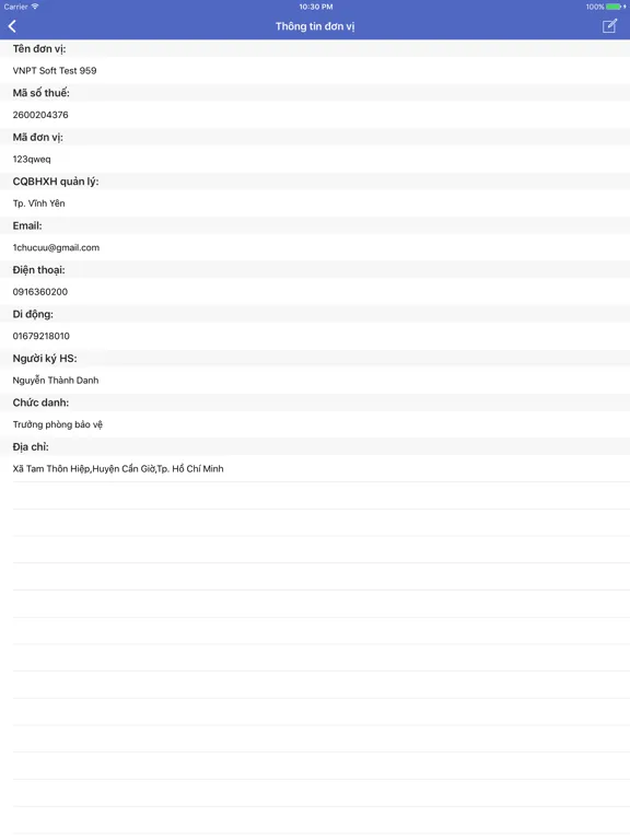 VNPT BHXH iPad  스크린샷