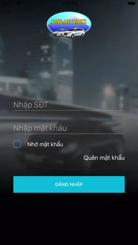 Tangkapan layar DALAT TAXI Driver