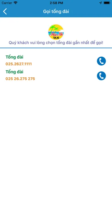 Tangkapan skrin Taxi Mũi Né