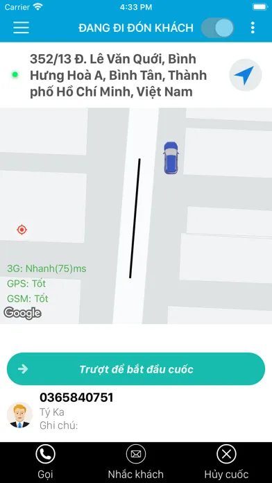 Ảnh chụp màn hình của Taxi Thanh Hà Driver