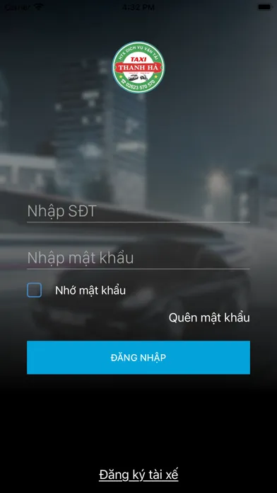 Ảnh chụp màn hình của Taxi Thanh Hà Driver