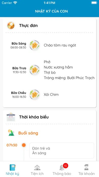 Tangkapan layar Megakids Phụ Huynh