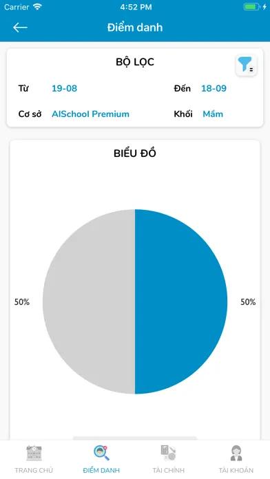 Screenshot di Megakids Quản Lý