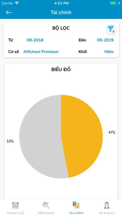 Screenshot di Megakids Quản Lý