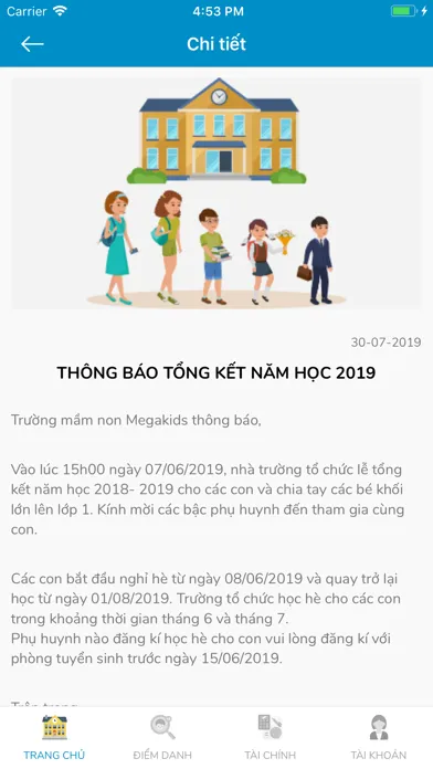 Screenshot di Megakids Quản Lý