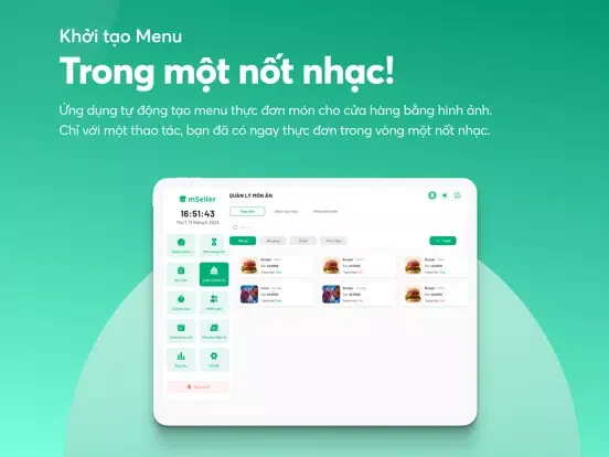 Tangkapan skrin mSeller FnB - Bán hàng iPad 