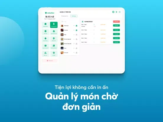 Tangkapan skrin mSeller FnB - Bán hàng iPad 