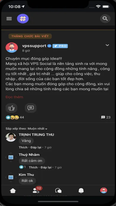 Screenshot di VPS Social