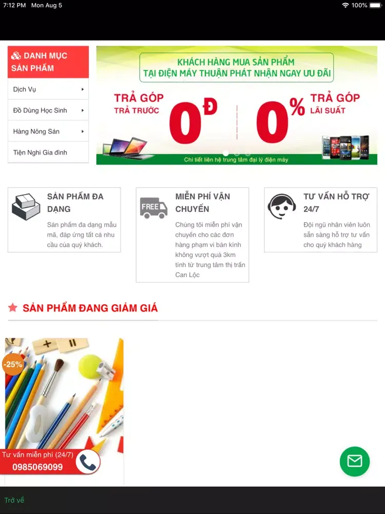 Ảnh chụp màn hình của Chợ Tốt Hà Tĩnh iPad 