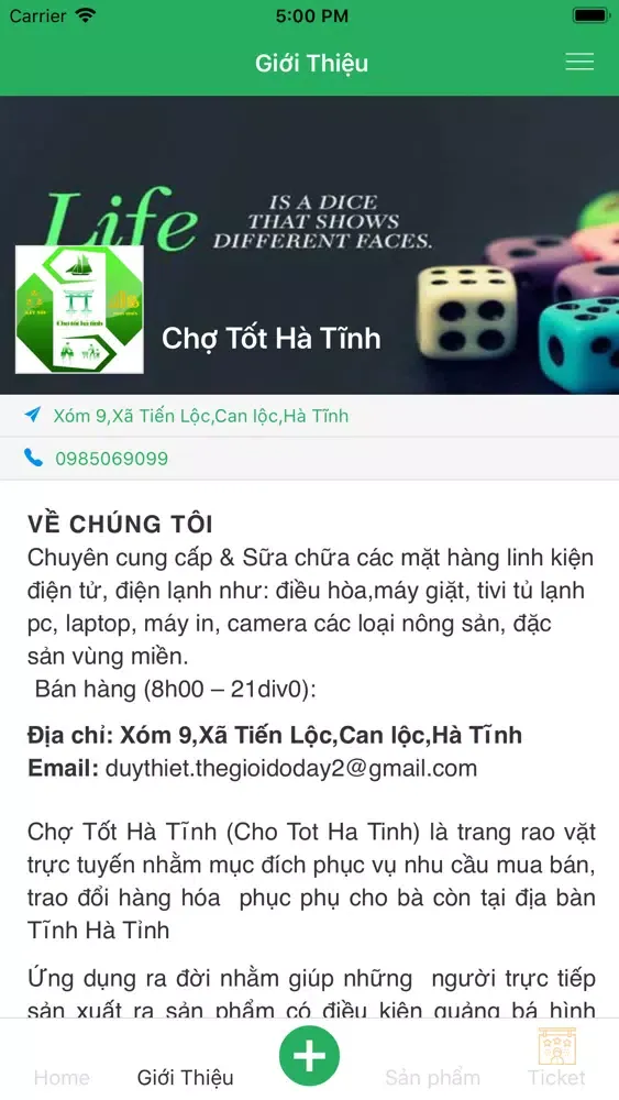 Ảnh chụp màn hình của Chợ Tốt Hà Tĩnh