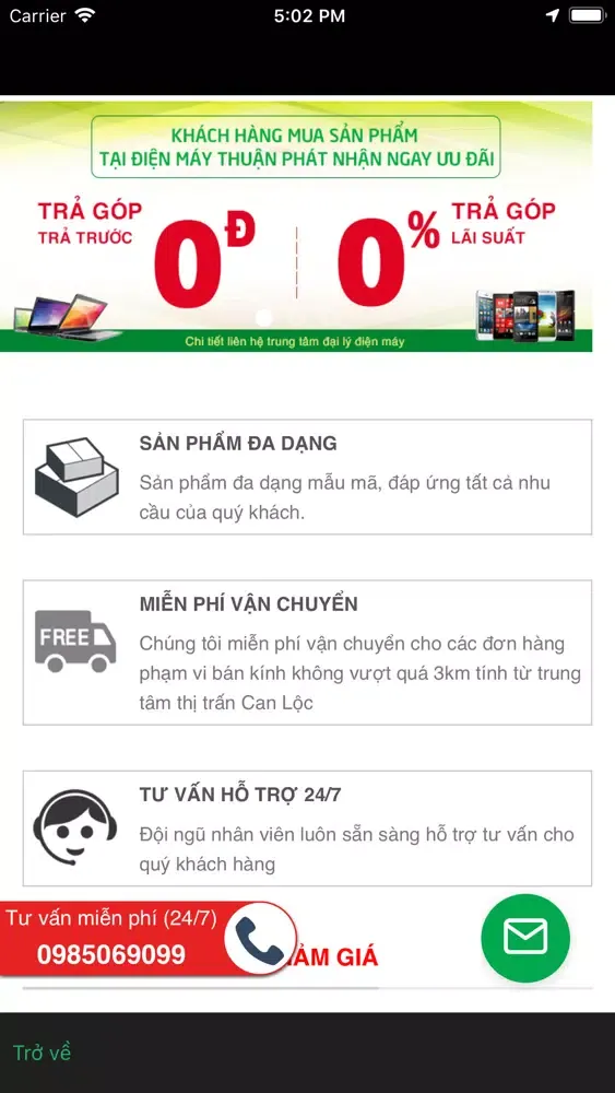 Ảnh chụp màn hình của Chợ Tốt Hà Tĩnh