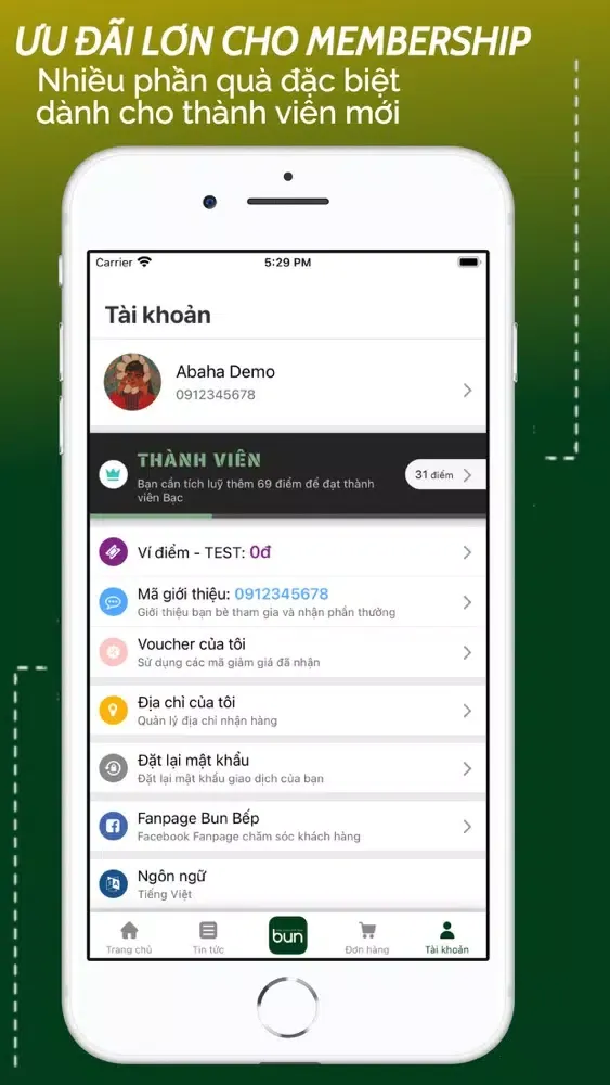 Tangkapan skrin Bun Bếp