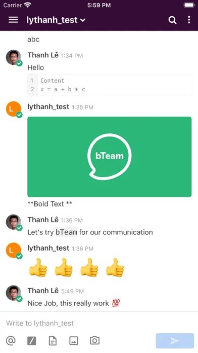 bTeam Chat Screenshots
