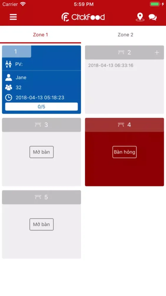 ภาพหน้าจอของ ClickFood Manager