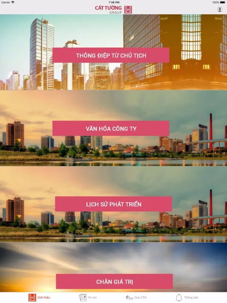 Cattuong Group – ONE CTG iPad  Screenshots
