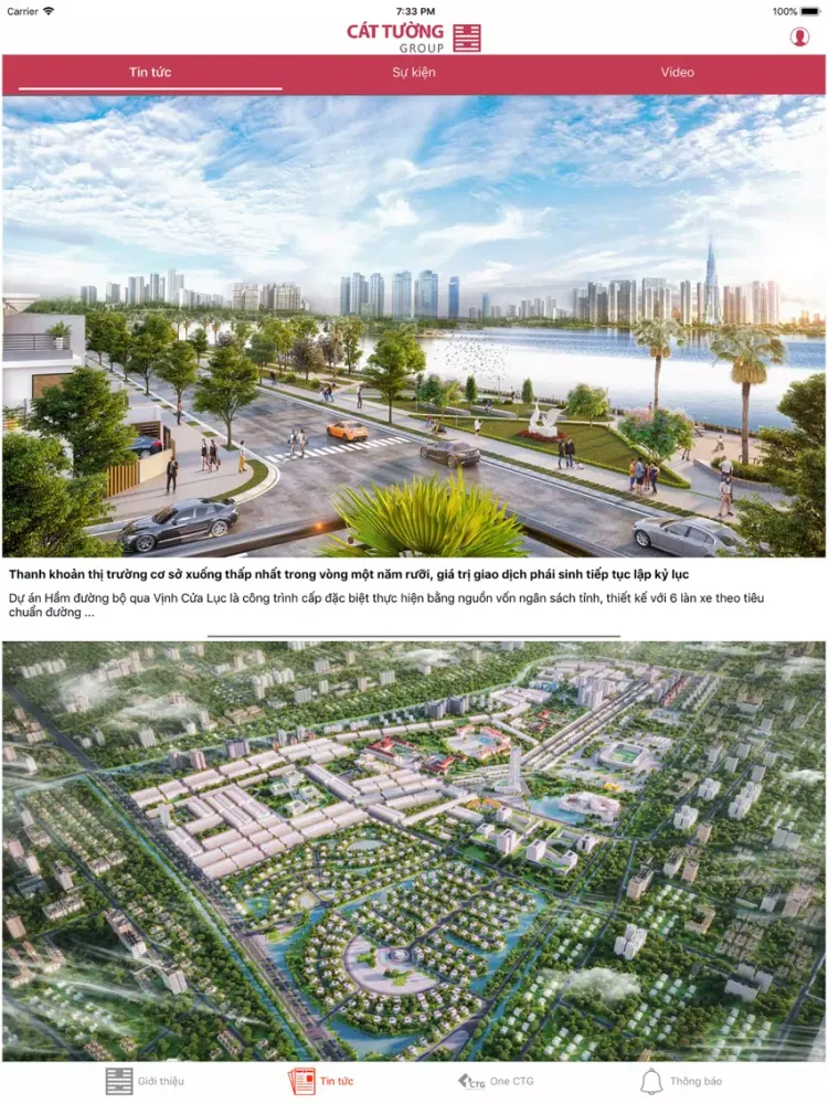 Cattuong Group – ONE CTG iPad  Screenshots