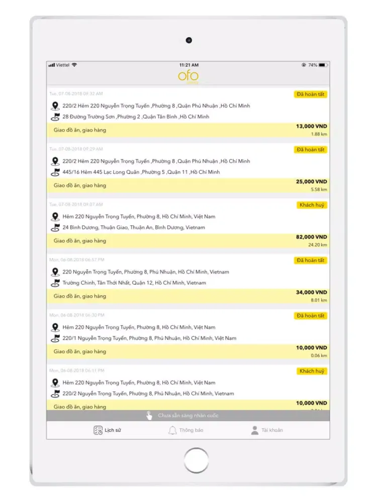 Ofo Driver iPad 应用截图