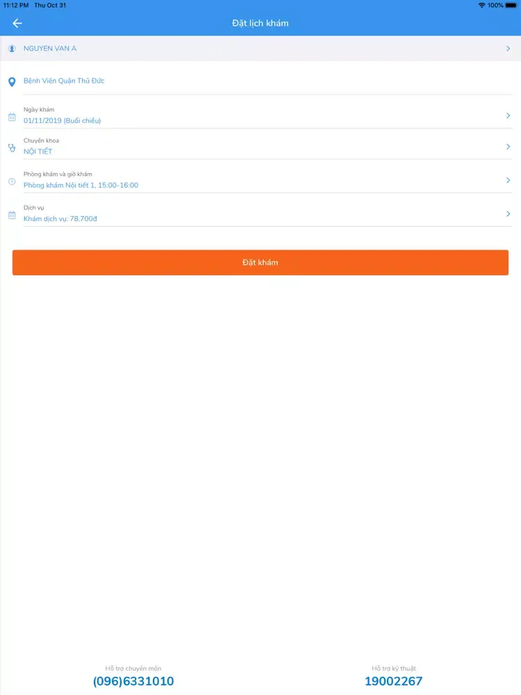 Zrzuty ekranu Bv Quận Thủ Đức - ĐKKB Online iPad 
