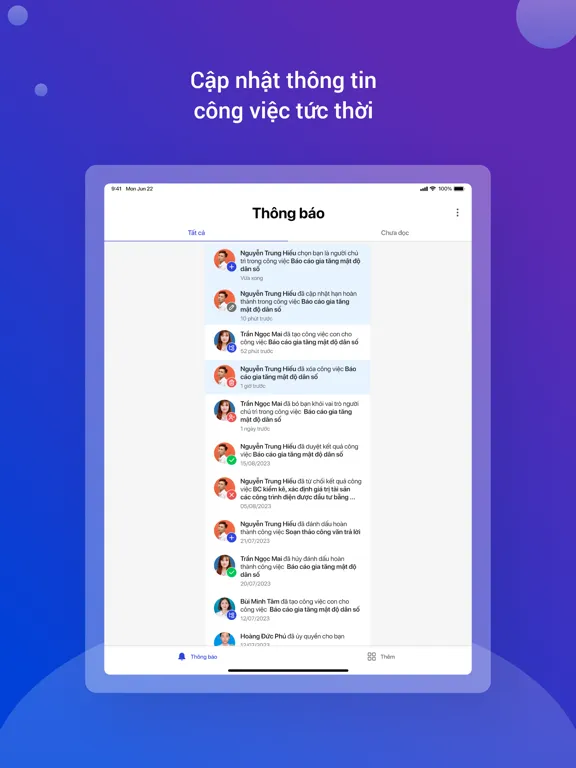 MISA TaskGo 2: QL Công việc iPad  Screenshots