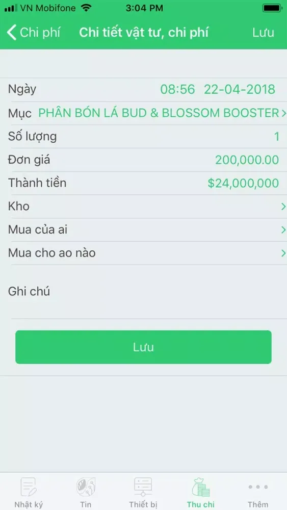 Capturas de tela do Trong Cay -ERP cho nông nghiệp
