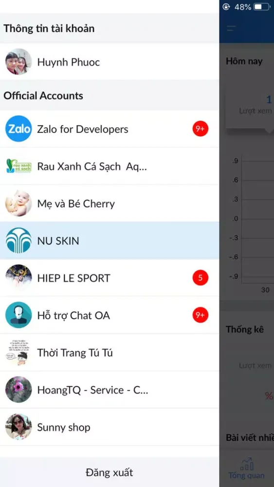 Скриншоты Zalo OA Admin