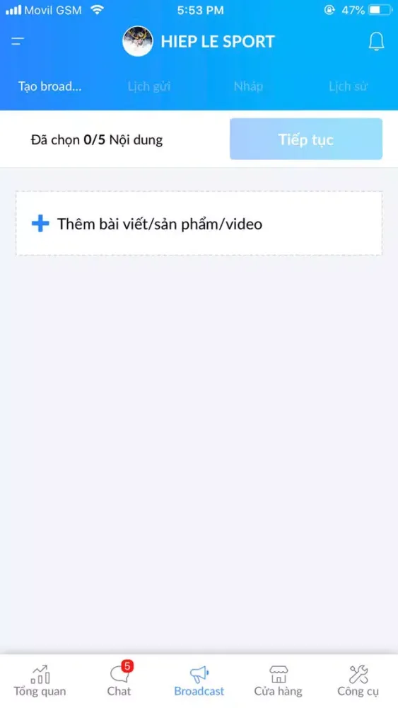 Скриншоты Zalo OA Admin