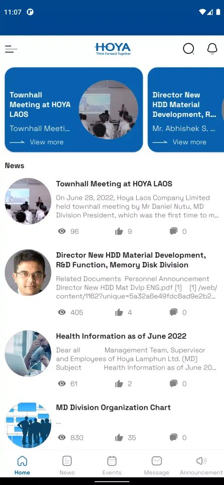 MD Communication Portal Screenshots