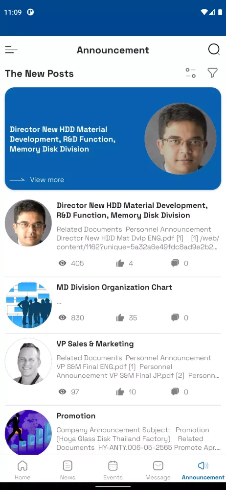 MD Communication Portal Screenshots