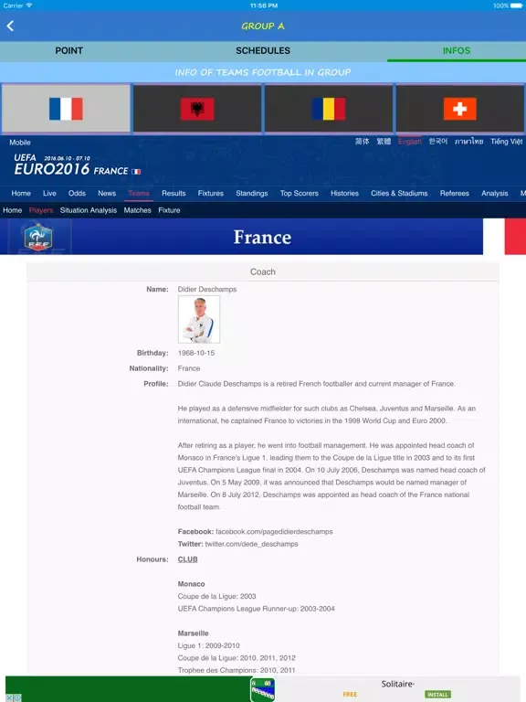 Tangkapan skrin Euro Live iPad 