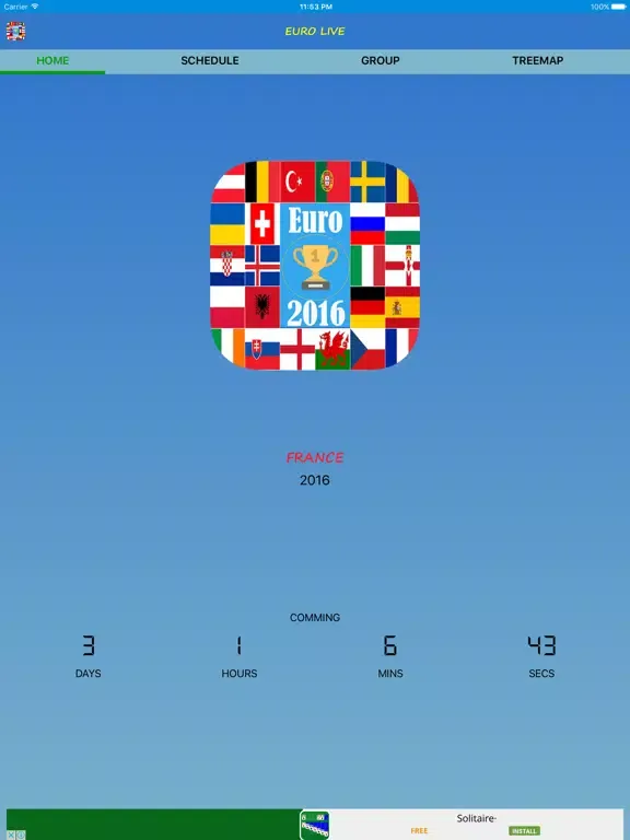 Tangkapan skrin Euro Live iPad 
