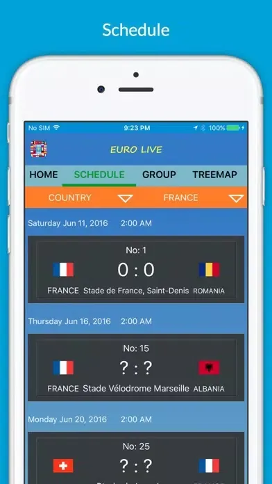 Tangkapan skrin Euro Live