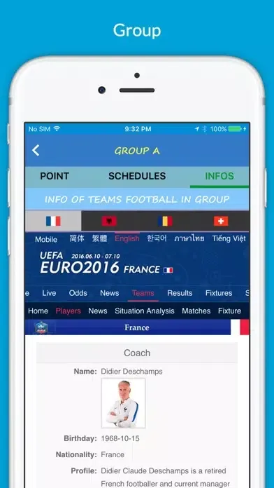 Tangkapan skrin Euro Live