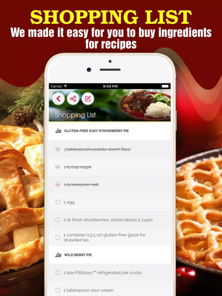 Delicious Pie Recipes iPad  स्क्रीनशॉट