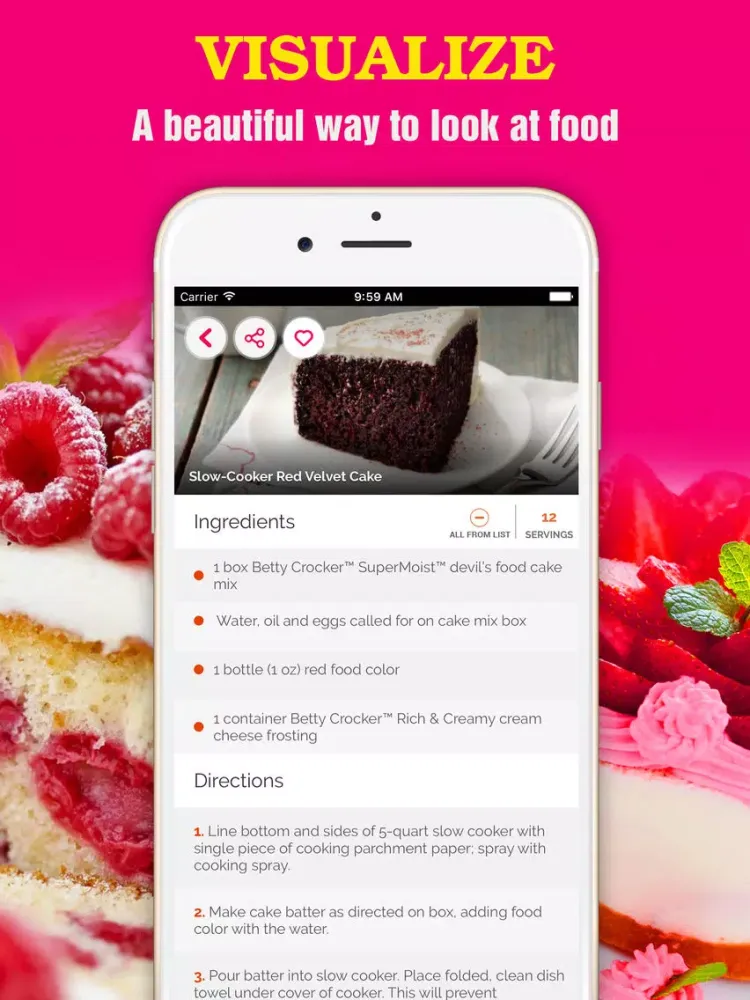 Yummy Cake Recipes Pro ~ Best of cake recipes iPad  Screenshots