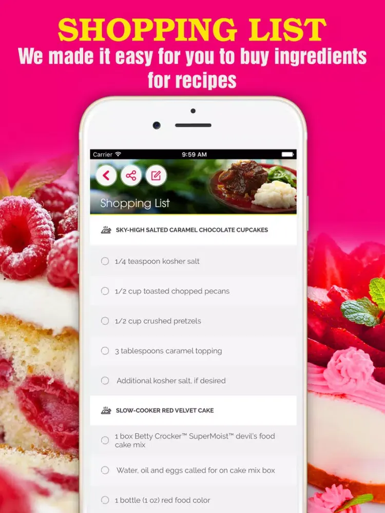 Yummy Cake Recipes Pro ~ Best of cake recipes iPad  Screenshots