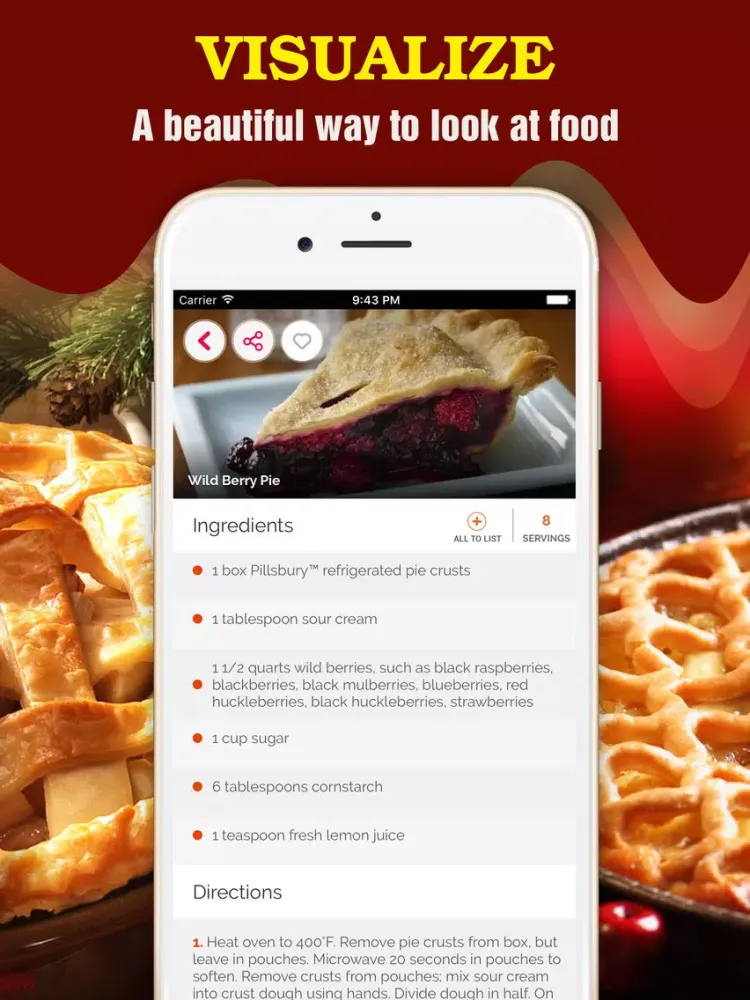 Yummy Pie Recipes Pro ~ Best of pie recipes iPad  Ekran Görüntüleri