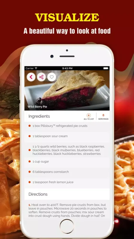 Yummy Pie Recipes Pro ~ Best of pie recipes Ekran Görüntüleri