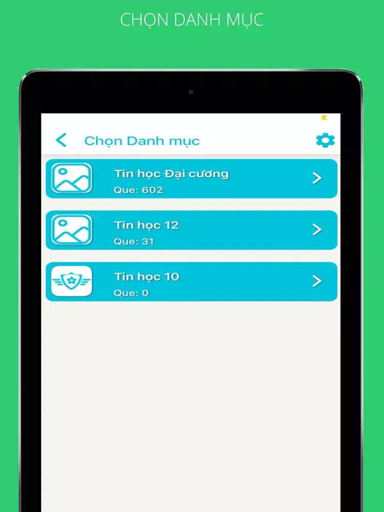 Tangkapan skrin Ôn tập Thi Trắc nghiệm iPad 