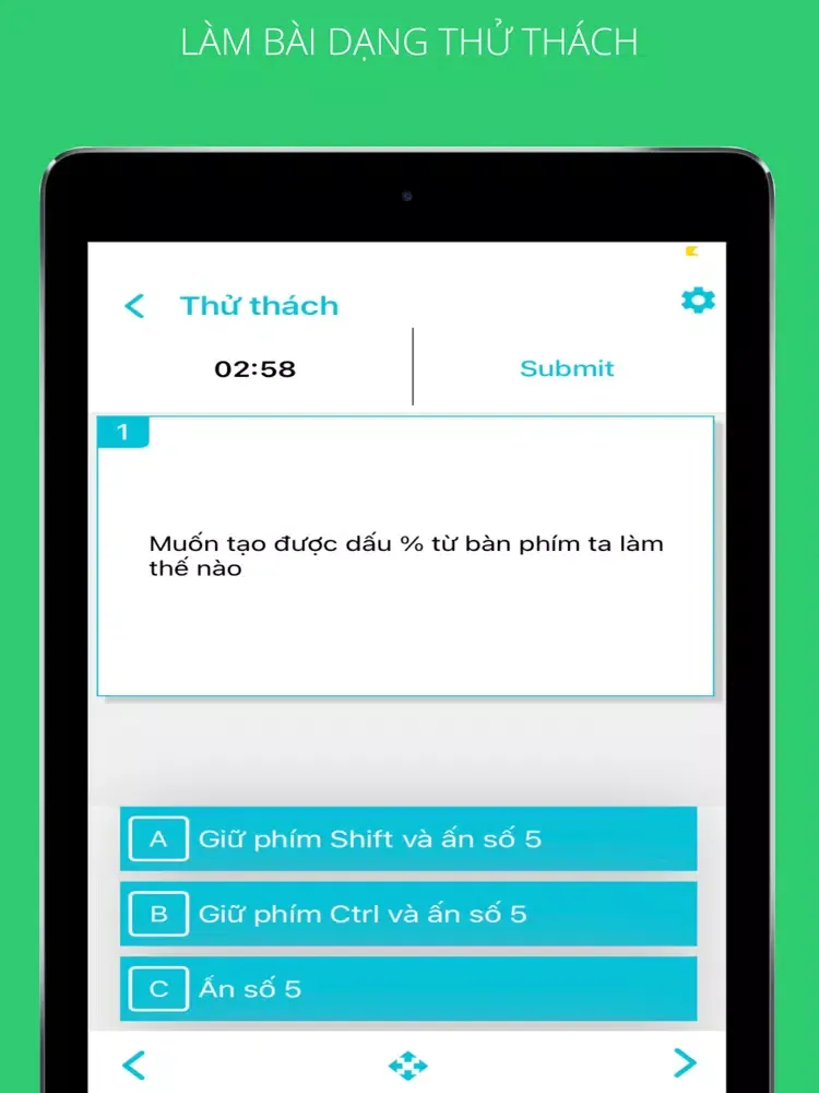 Tangkapan skrin Ôn tập Thi Trắc nghiệm iPad 