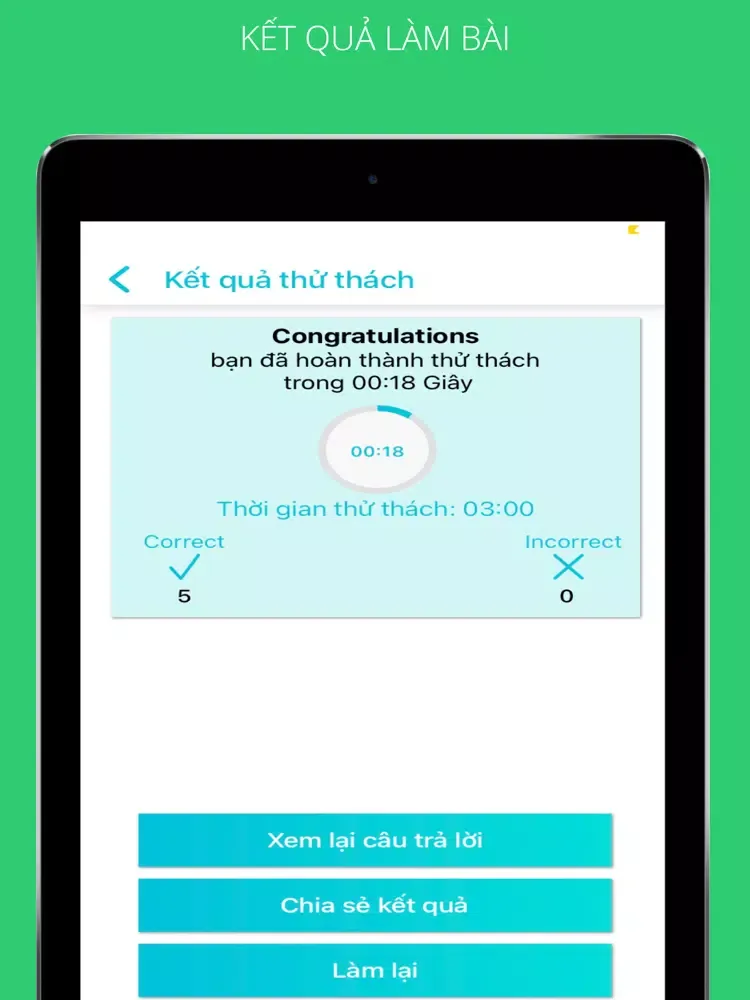 Tangkapan skrin Ôn tập Thi Trắc nghiệm iPad 