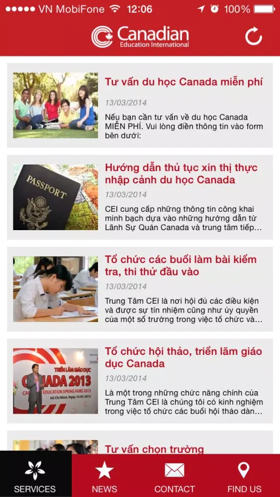 Capturas de tela do CEI Vietnam - Study in Canada (Du hoc Canada)