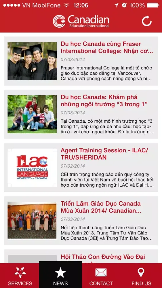 Capturas de tela do CEI Vietnam - Study in Canada (Du hoc Canada)