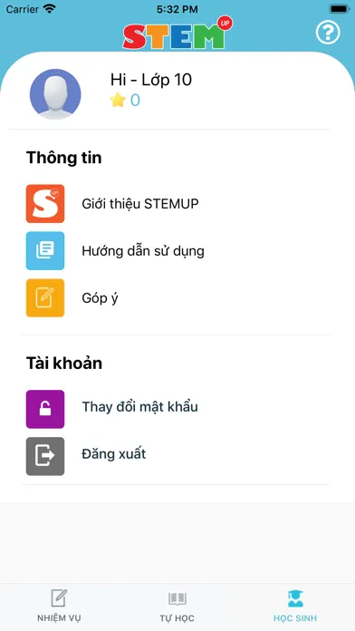 Zrzuty ekranu STEMUP Học Sinh