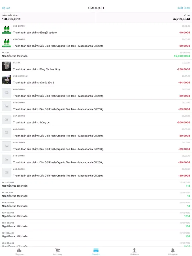 Ảnh chụp màn hình của HL Order iPad 