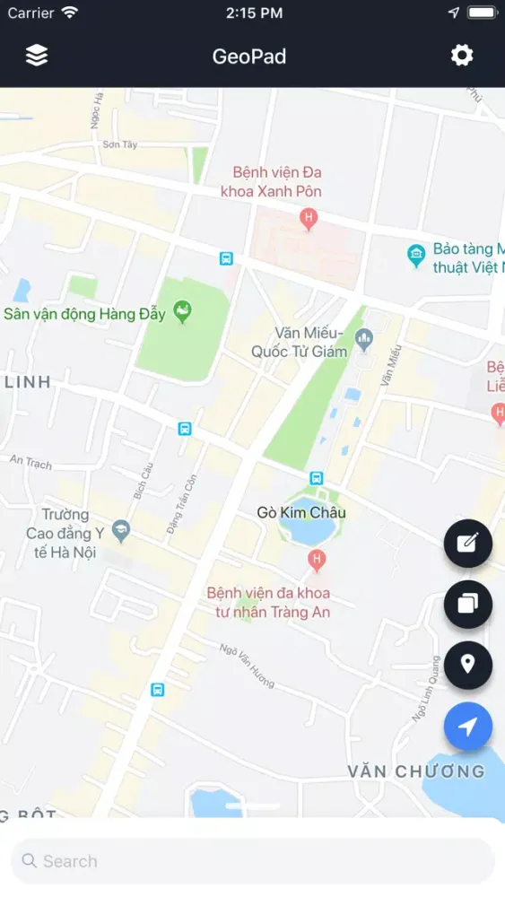 Tangkapan skrin GeoPad cho Địa chính, Đất đai