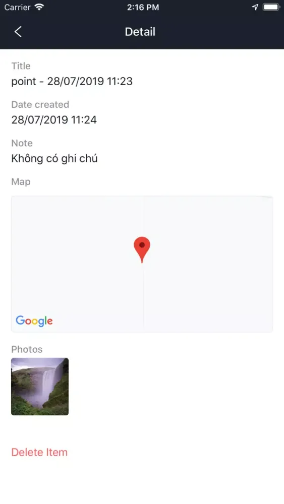 Tangkapan skrin GeoPad cho Địa chính, Đất đai