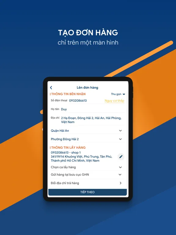 GHN - Giao Hàng Nhanh iPad  Ekran Görüntüleri