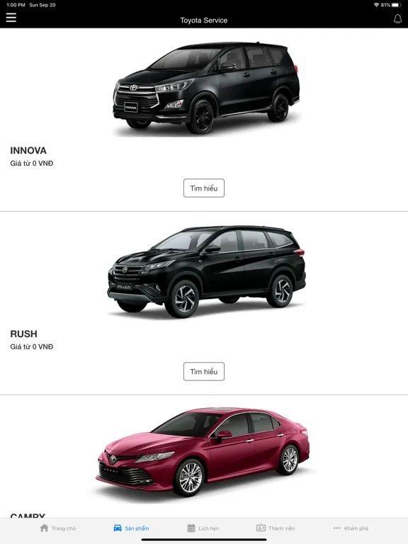 Captures d'écran de Toyota Services Nghệ An iPad 